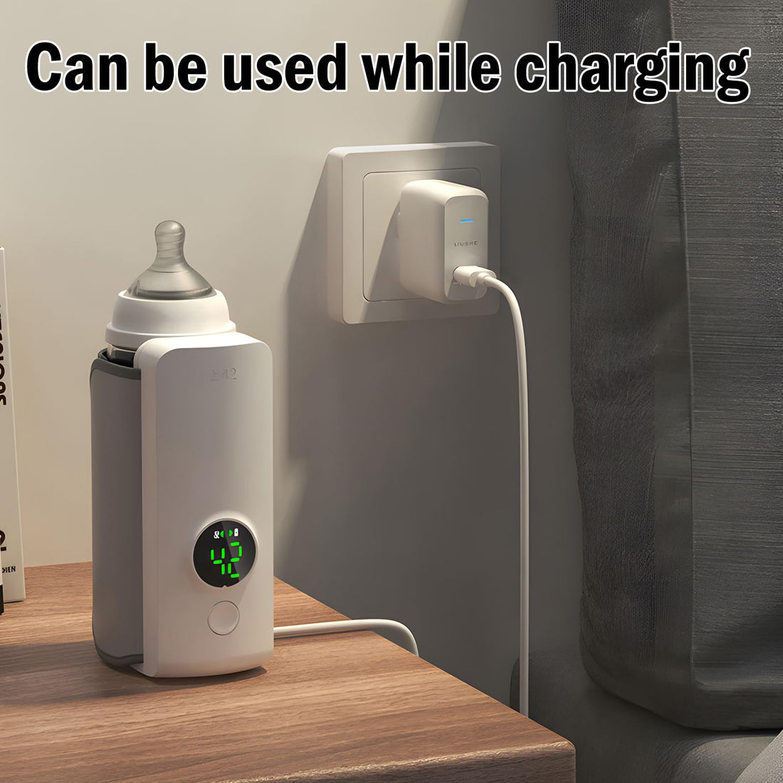 Portable Wireless Rechargeable Baby Bottle Warmer USB Charging And Heating Bag Portable Constant Temperature Milk Warmer Universal Bottle Insulation Sleeve